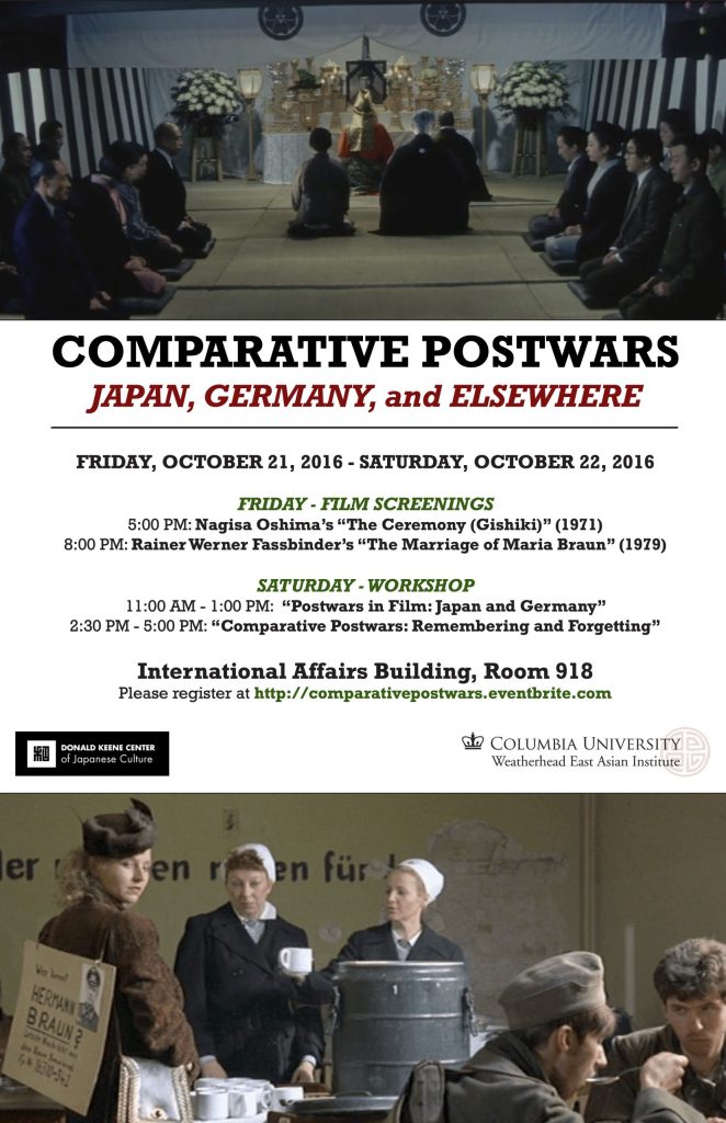 Workshop “Comparative Postwars: Japan, Germany, and Elsewhere”