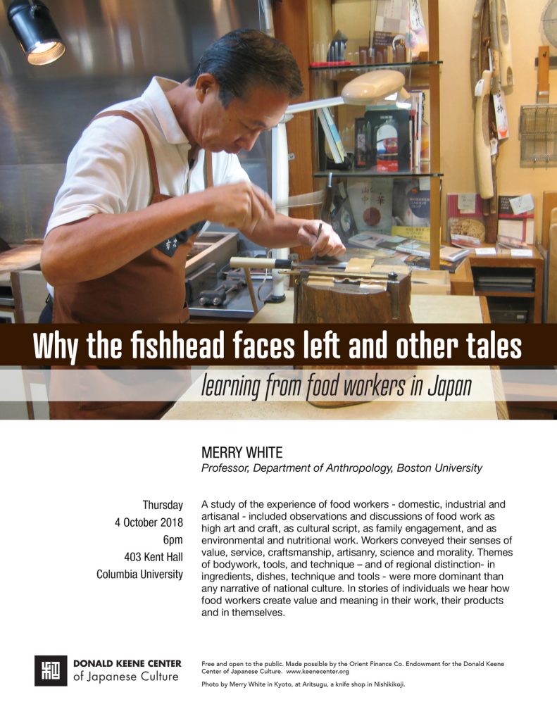 Why the fishhead faces left and other tales: learning from food workers in Japan